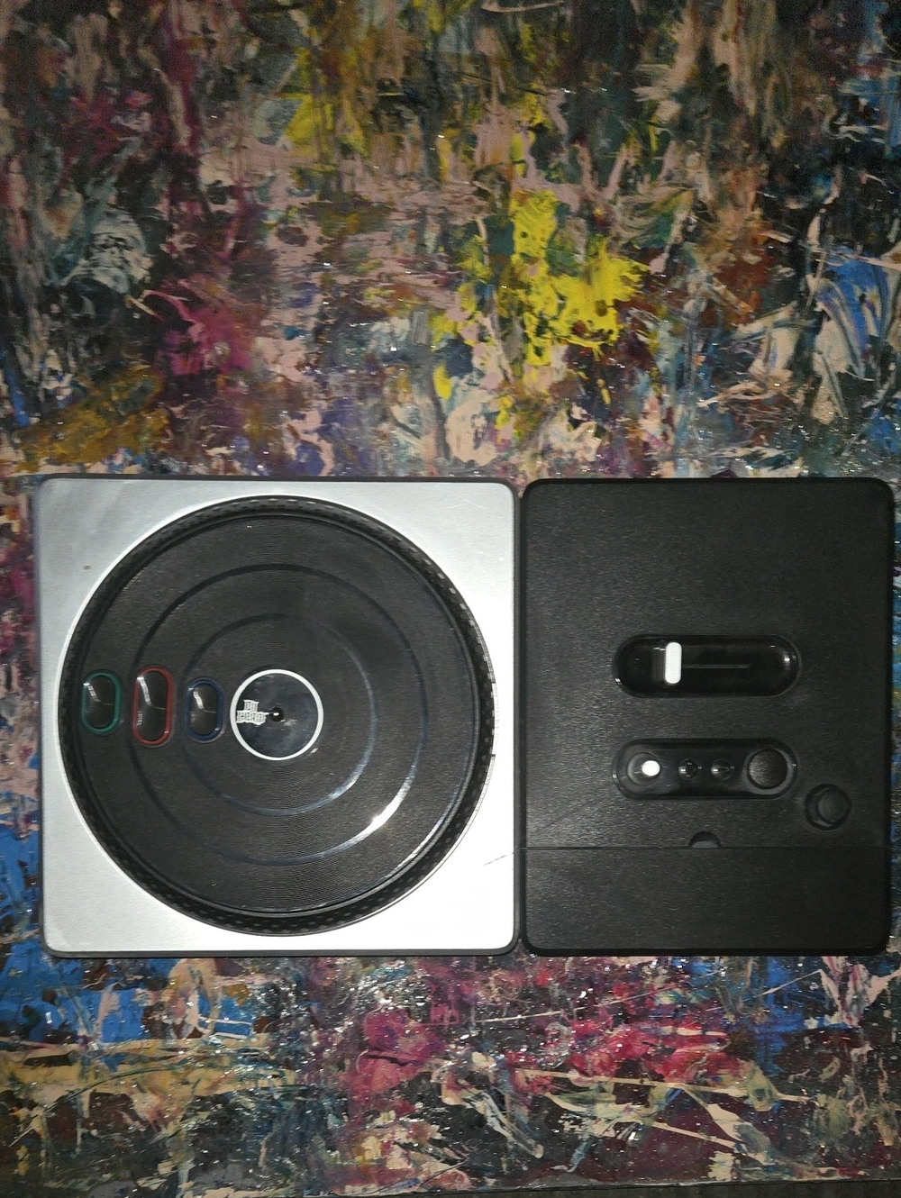Portable Turntable Player in Black and Silver